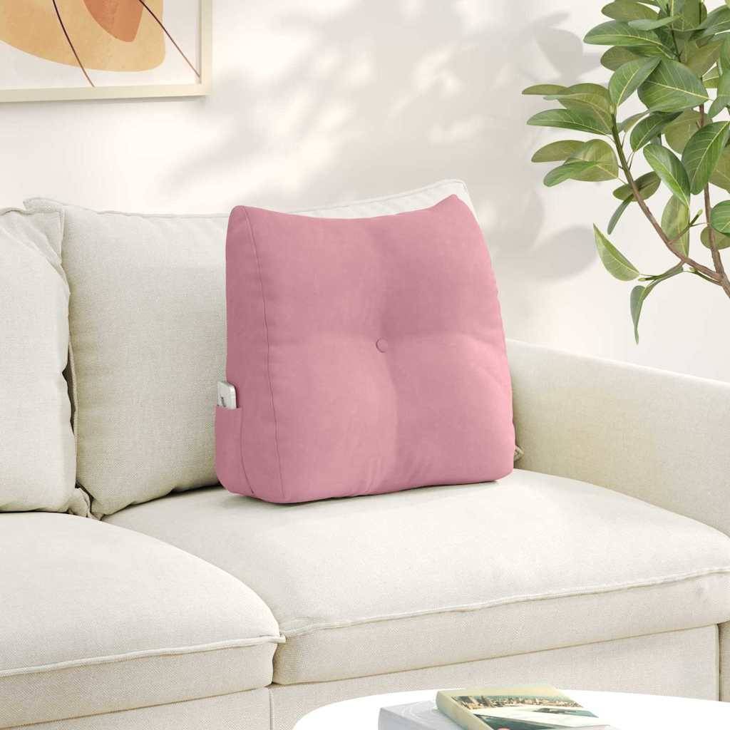 vidaXL Ryggkudde Rosa 45 x 24 x 50 cm Sammet Innerkudde Rosa