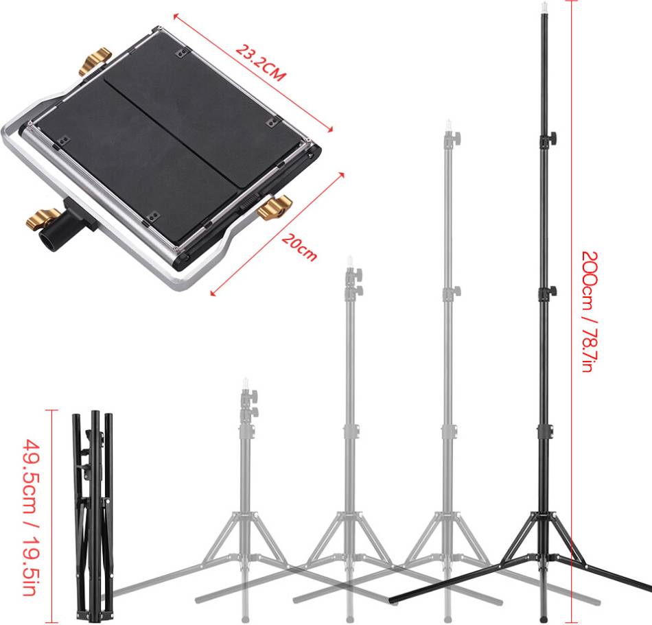 Andoer LED Video Light 660 Bulbs Bi-Color Stand Kit