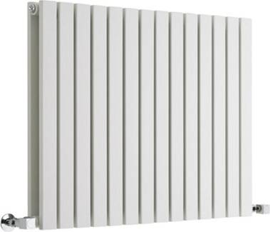 White Horizontal Double Flat Panel Designer Radiator