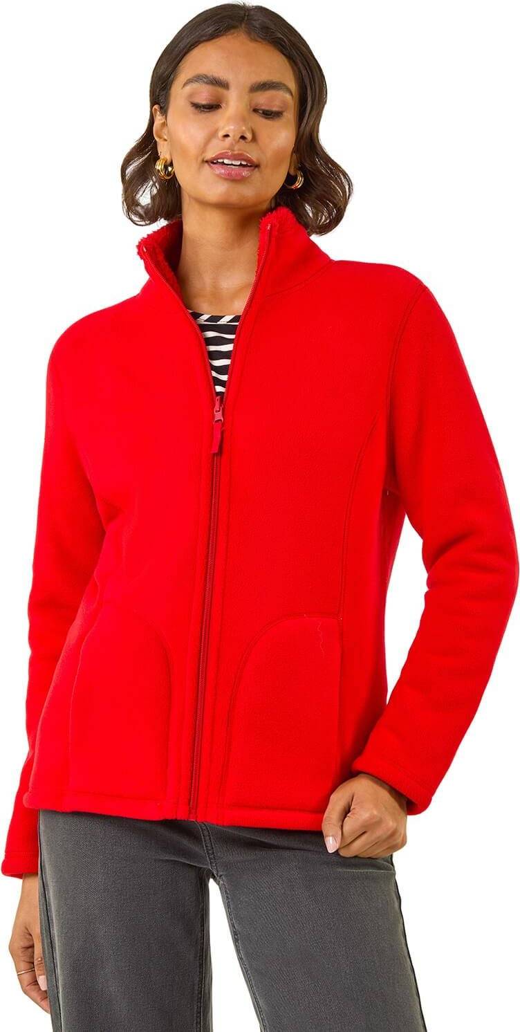 Roman Reversible Fleece Zip Jacket - Red