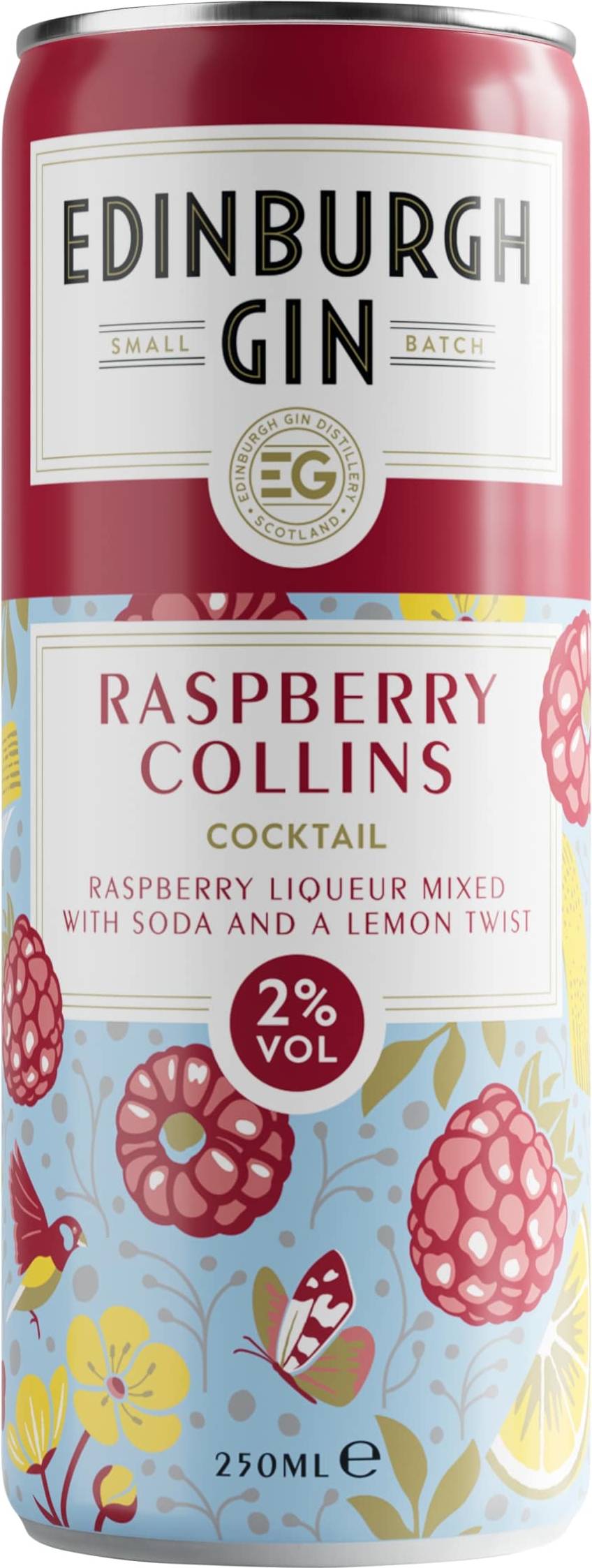 Edinburgh Gin Raspberry Collins Cocktail 250 Ml 2%