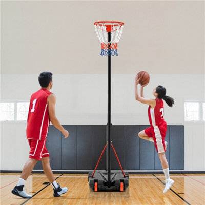 Yaheetech Red Portable Netball Hoop With Wheels