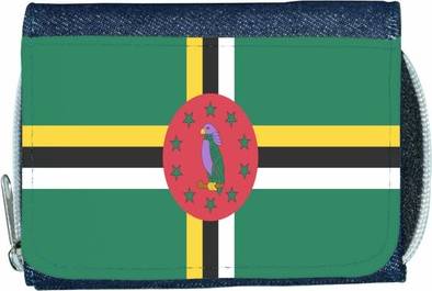 TeeTreeDesigns Dominica Flag Denim Wallet