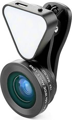 Macro Wide-angle With LED Light Add-On Lens