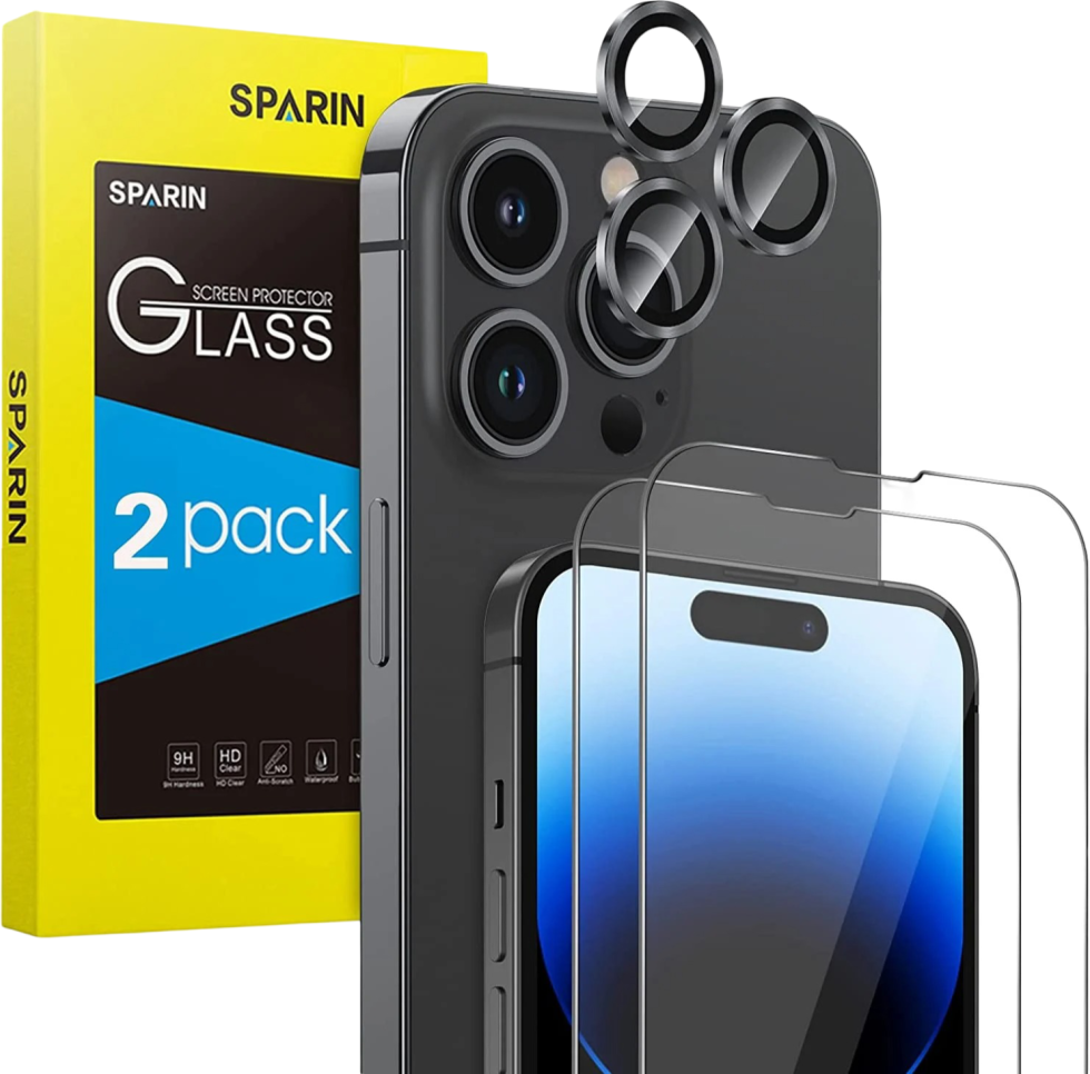 SPARIN iPhone 14 Pro Max Screen Camera Protector 2 Pack