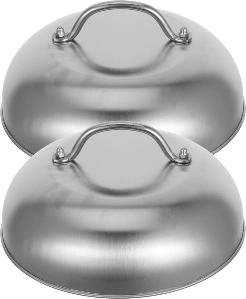 VILLCASE 2Pcs Rounded Stainless Steel Pot Cover Lid