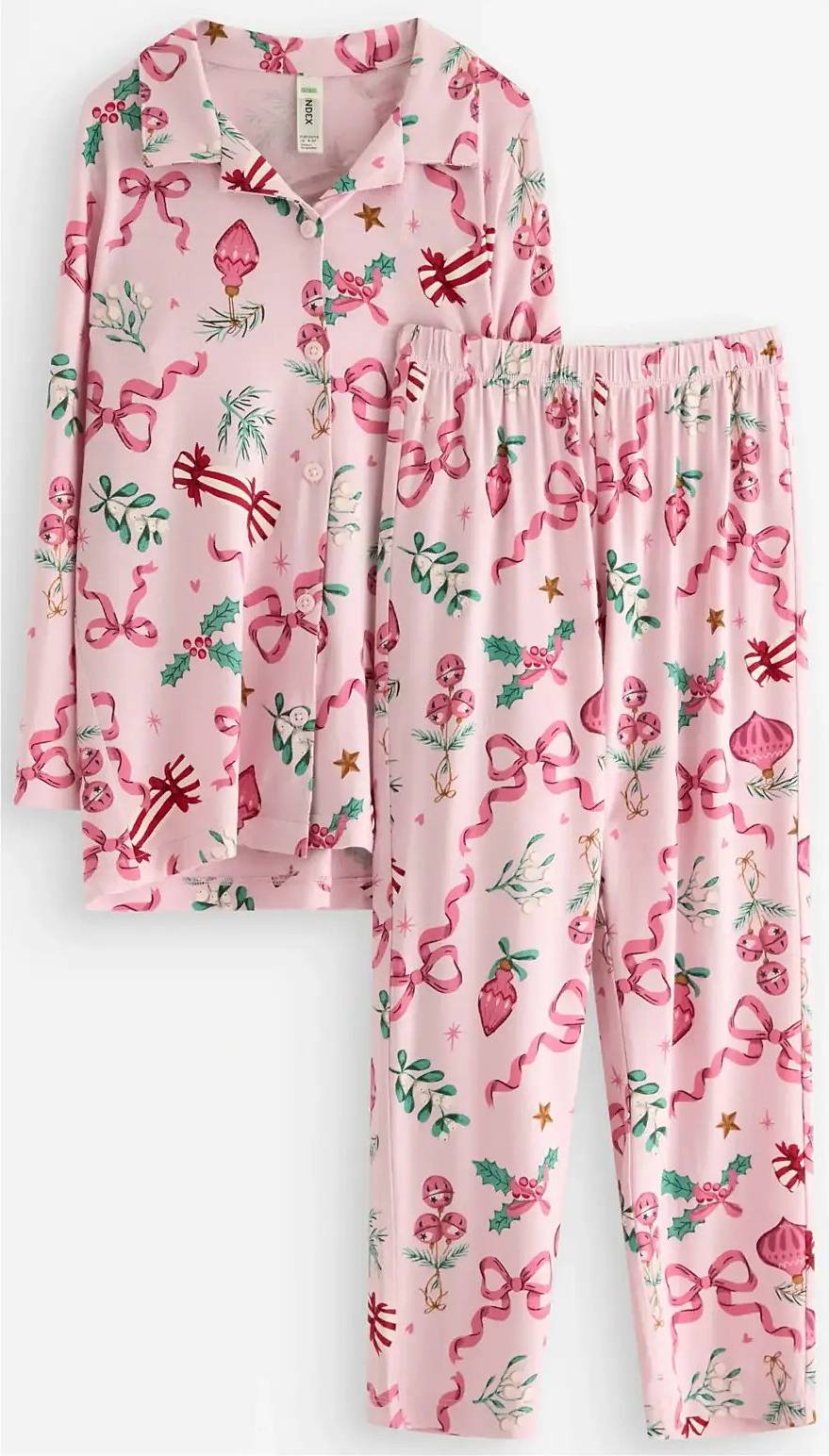 Lindex Soft Pyjama Set With A Shirt - Rosa