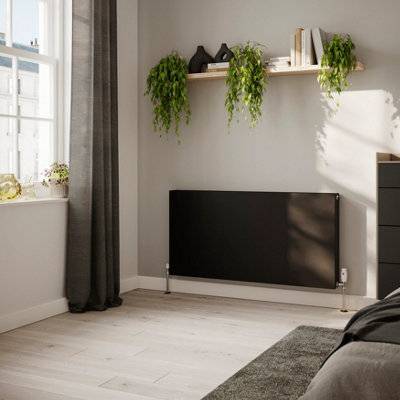 GoodHome Flat Black Type 22 Double Panel Radiator