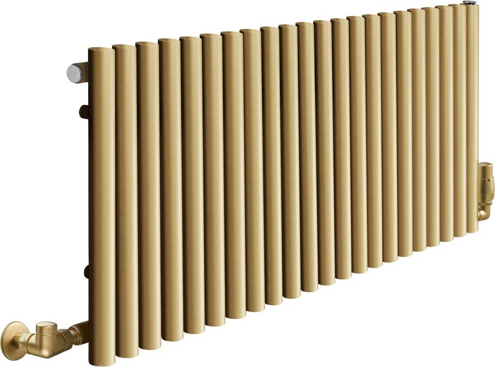 Terma Rolo Room Brass Hydronic Horizontal Designer Radiator