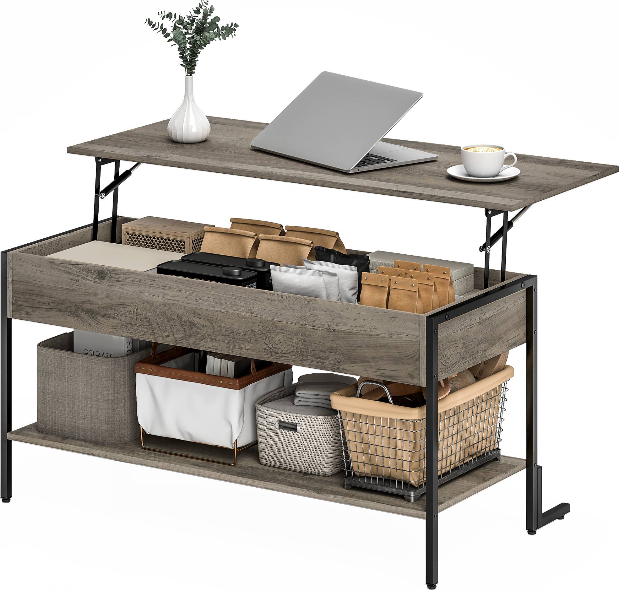 Table basse plateau relevable Homcom Avec Plateau Relevable Table Basse