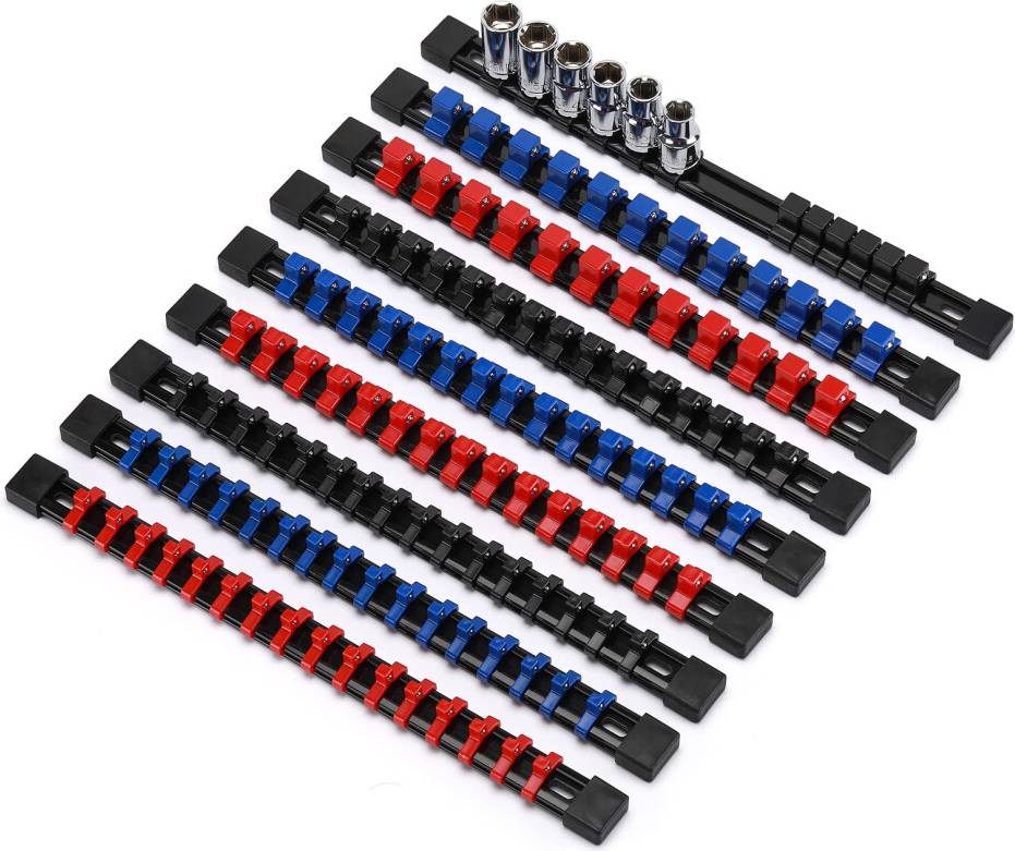 Casoman 9PC ABS Organizer 1/4 Inch 3/8 Inch 1/2 Inch Set Socket Bit