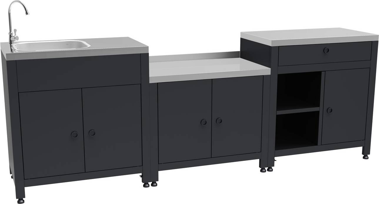 Outdoor Kitchen Modular Unit Black