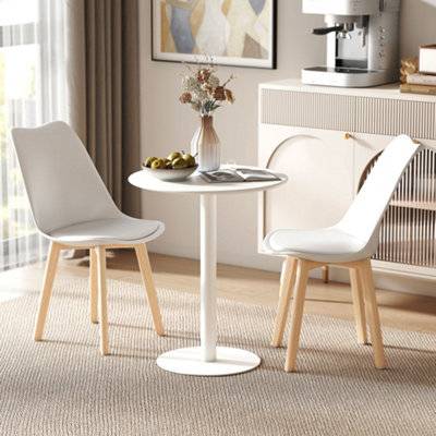 Homcom 60 Cm Round Kitchen White Dining Table