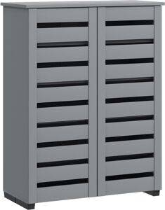 Shoe storage for hallway Homcom Storage Cabinet With Slatted Doors 15 Pairs Shoe Rack