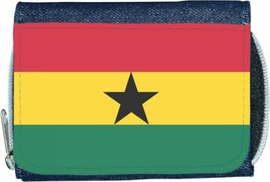 TeeTreeDesigns Ghana Flag Denim Wallet
