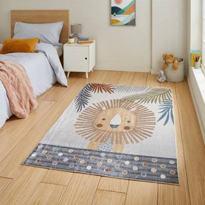 Multi Modern Polypropylene Animal Kids Area Rug