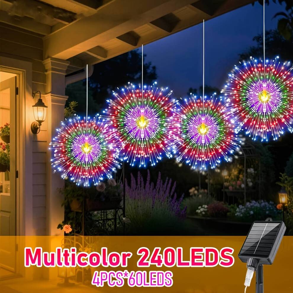 Outdoor pendant light Multicolor Solar Panel Outdoor Pendant Light Set 4pcs