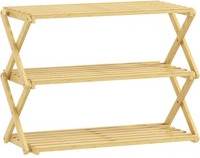 Homcom 3-Tier Bamboo Shoe Rack