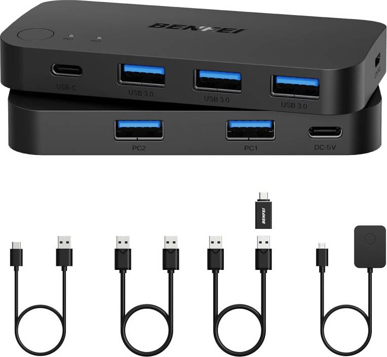 BENFEI USB 3.0 Switch with Remote Control