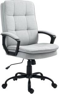 Homcom Grey Computer Desk With Dual-Layer Padding Office Chair