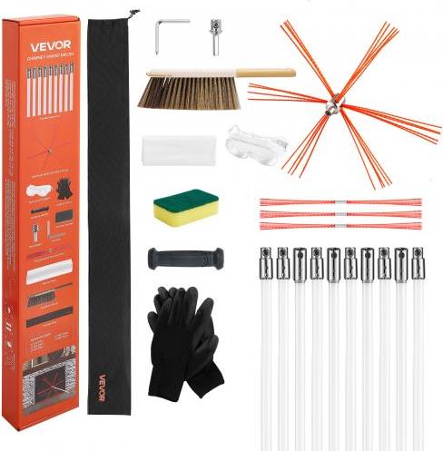 VEVOR Chimney Sweep Kit 33 ft Rectangle Cleaning Kit