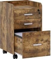 Homcom 3 Drawer Rolling Filing with Lock Storage Cabinet