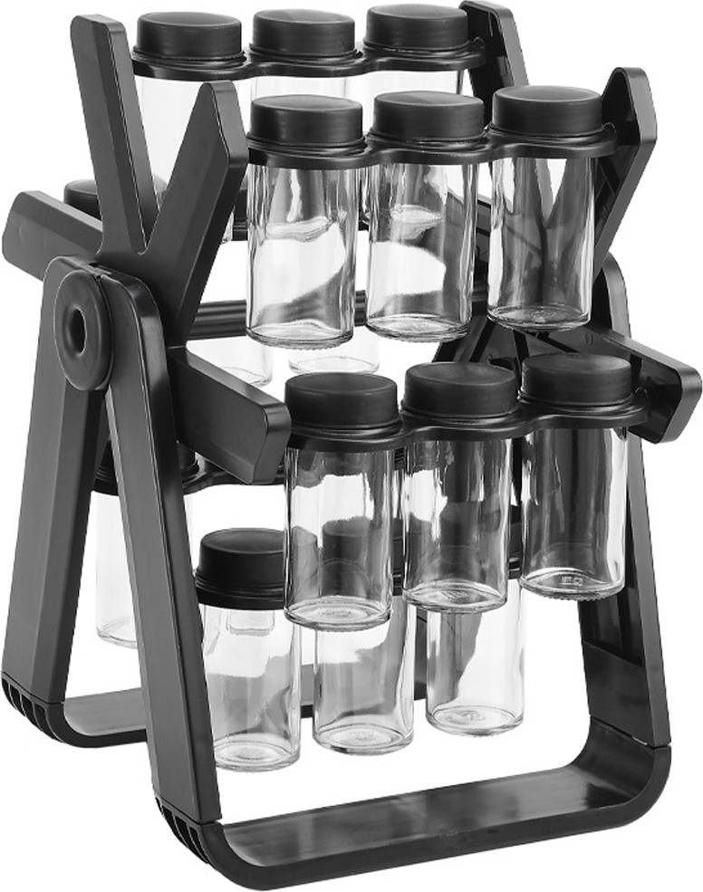 H&O Direct Black Ferris Wheel Spice Rack