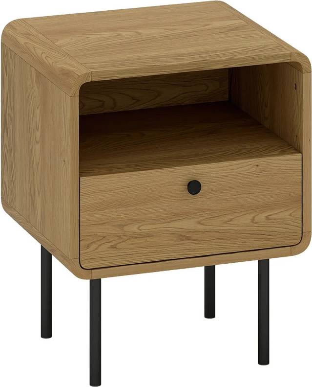 Homcom With Drawer And Open Shelf Bedside Table