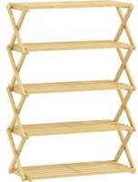Homcom 5-Tier Bamboo Shoe Rack