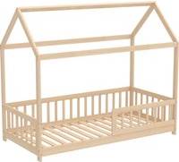 Homcom House-Shaped Kids Bed Frame with Guard Rails