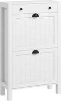 Homcom Narrow Cabinet With 2 Flip Drawers Shoe Rack