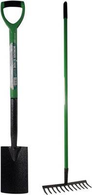 2Pc Garden Digging Shovel Rake Hand Tool