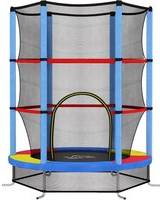 Homcom Kids Trampoline Steel Frame With Enclosure