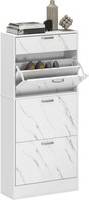 Homcom Marble Storage Cabinet with 3 Flip Drawers Shoe Rack