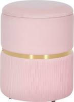Homcom Velvet-Feel Ottoman Pink Storage Bench