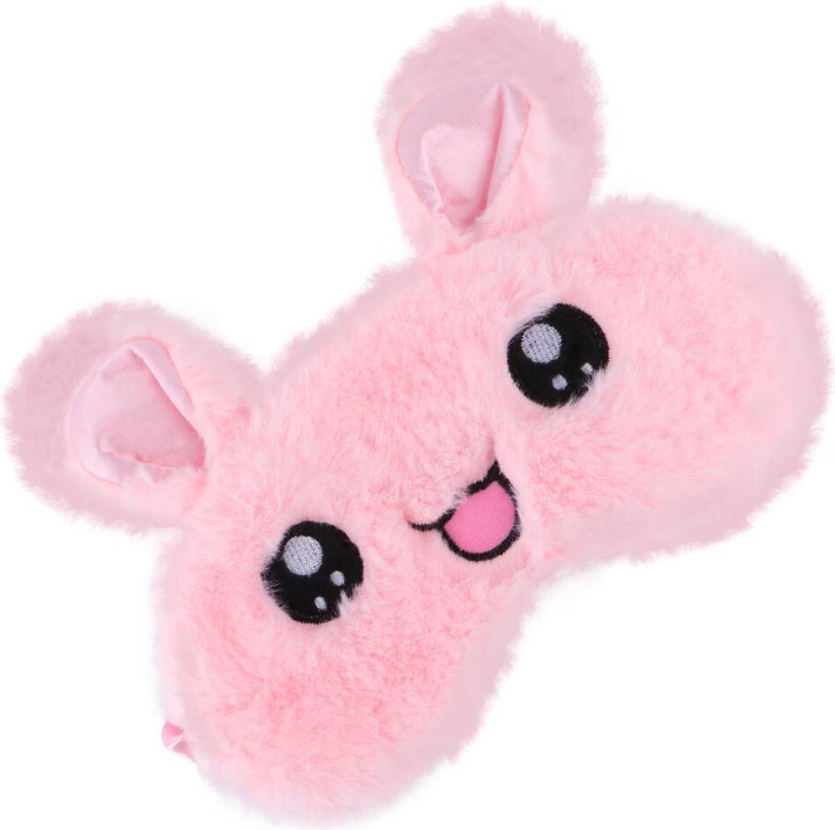 Inoomp Pink Rabbit Pattern Plush Eye Mask