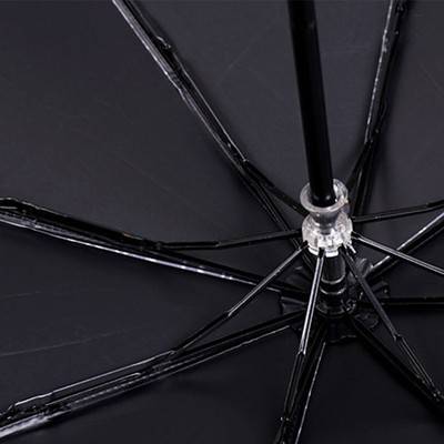 White Portable Umbrella Fold 8 Ribs Dual Use Windproof