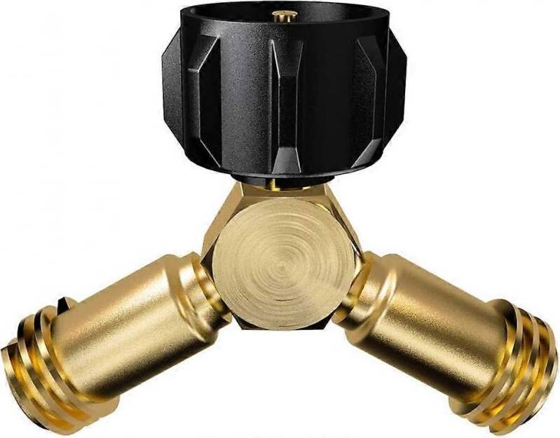 Propane Tank Y-Splitter Adapter 2 Way Valve