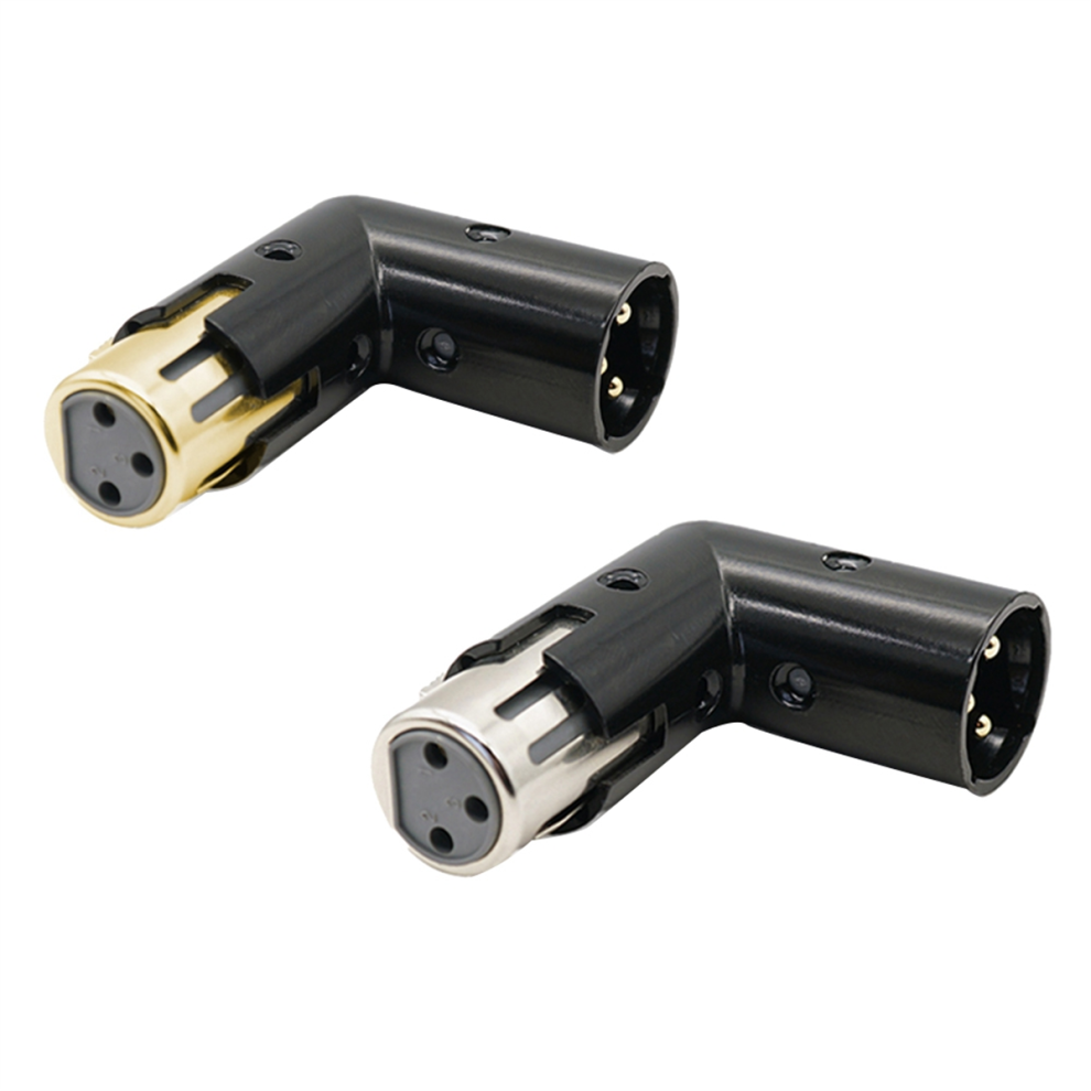 2PCS Audio Adapter Plug 3Pin XLR Angle