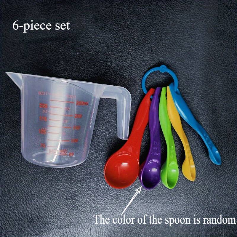 Temu 6pcs Stackable Plastic And Spoon Set Measuring Cup