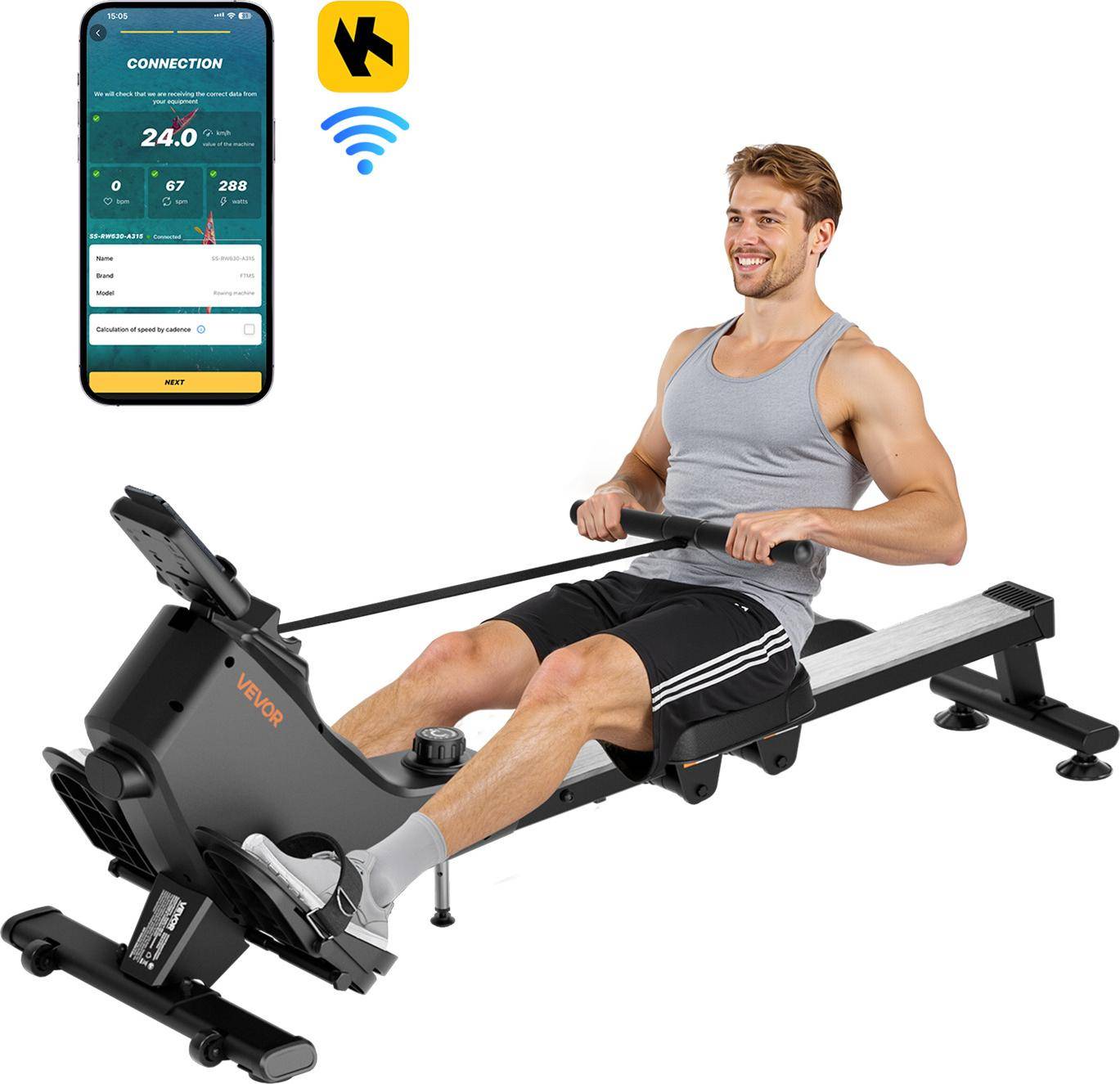 Rowing machine VEVOR Magnetic Rowing Machine 16-Level Quiet Resistance