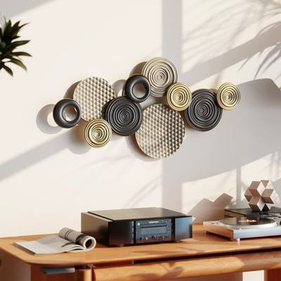 Homcom Metal Art with Multi-Disc Design Wall Decor