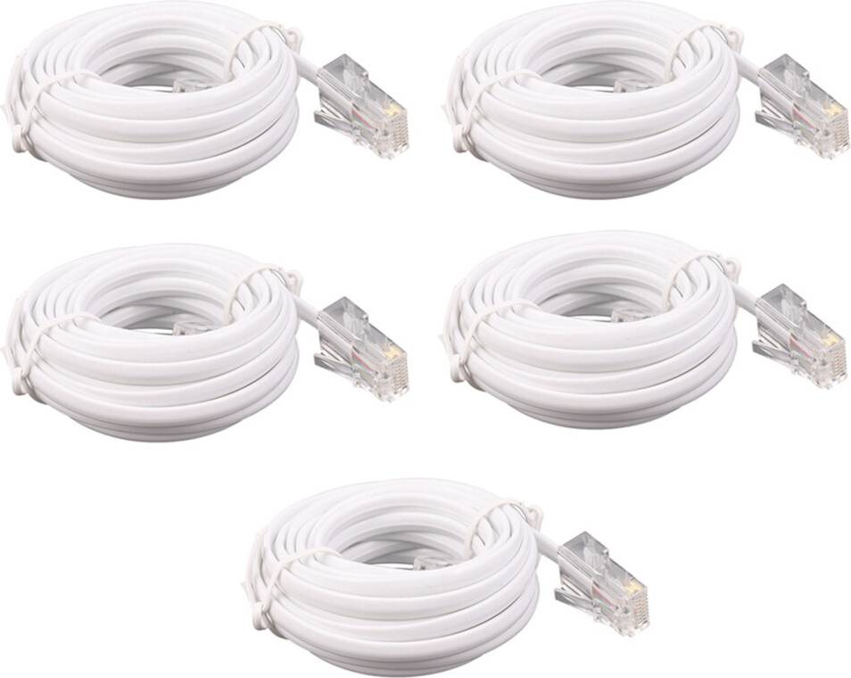 Tlily RJ11 6P4C to RJ45 8P4C Moduler Phone Internet Extension Cable 3 Meter