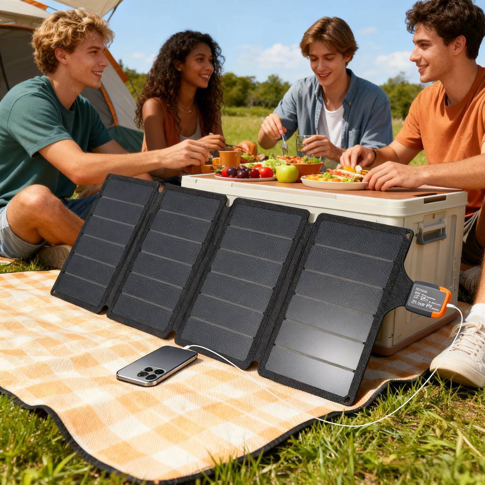 Homcom 36W Foldable Portable Solar Panel Grey