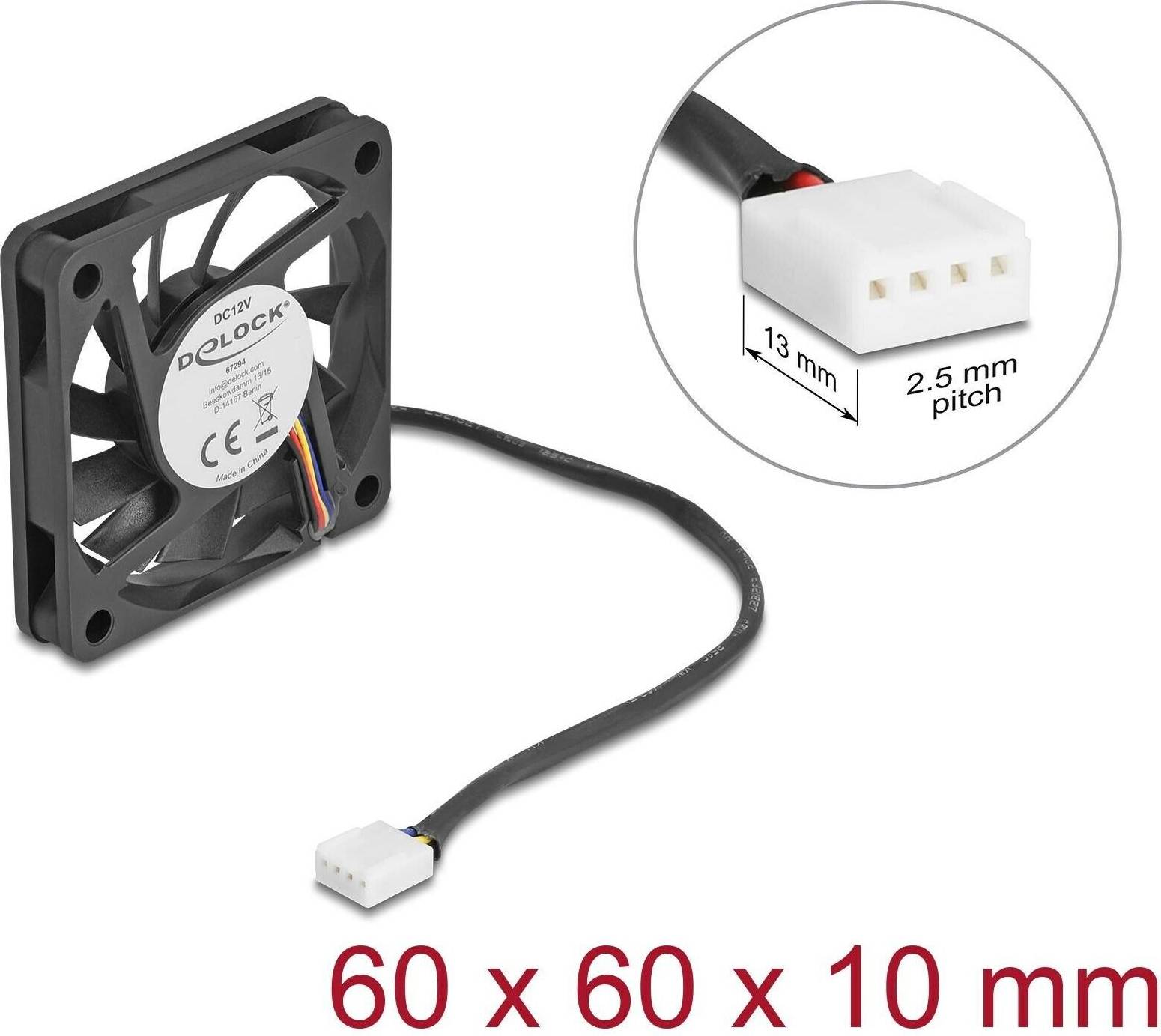 DeLock Fan 60 mm Sort