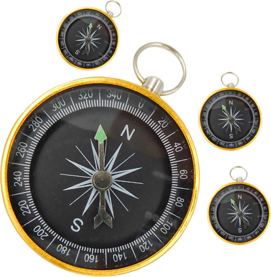 Solustre 8 Pcs Metal Key Ring Compass