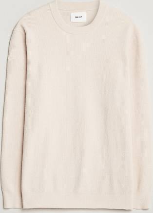 NN07 Danny Rib Knitted Crew Neck - Ivory