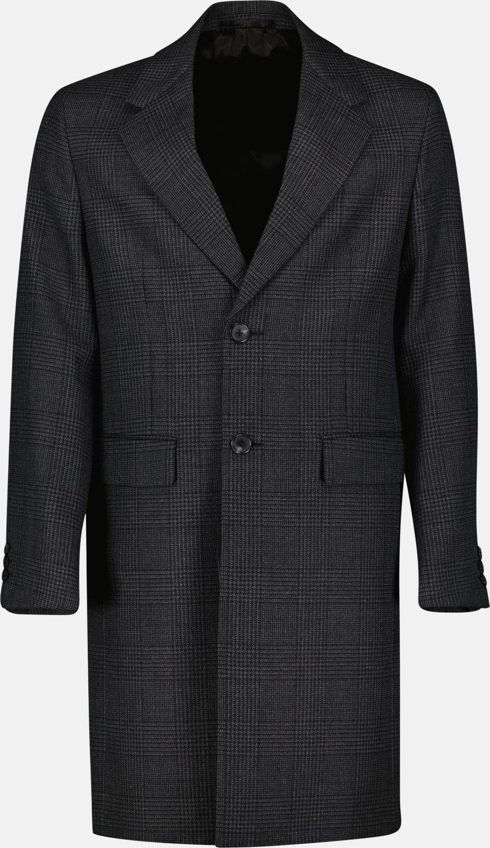 Prada Check Wool Coat with Plaid Pattern