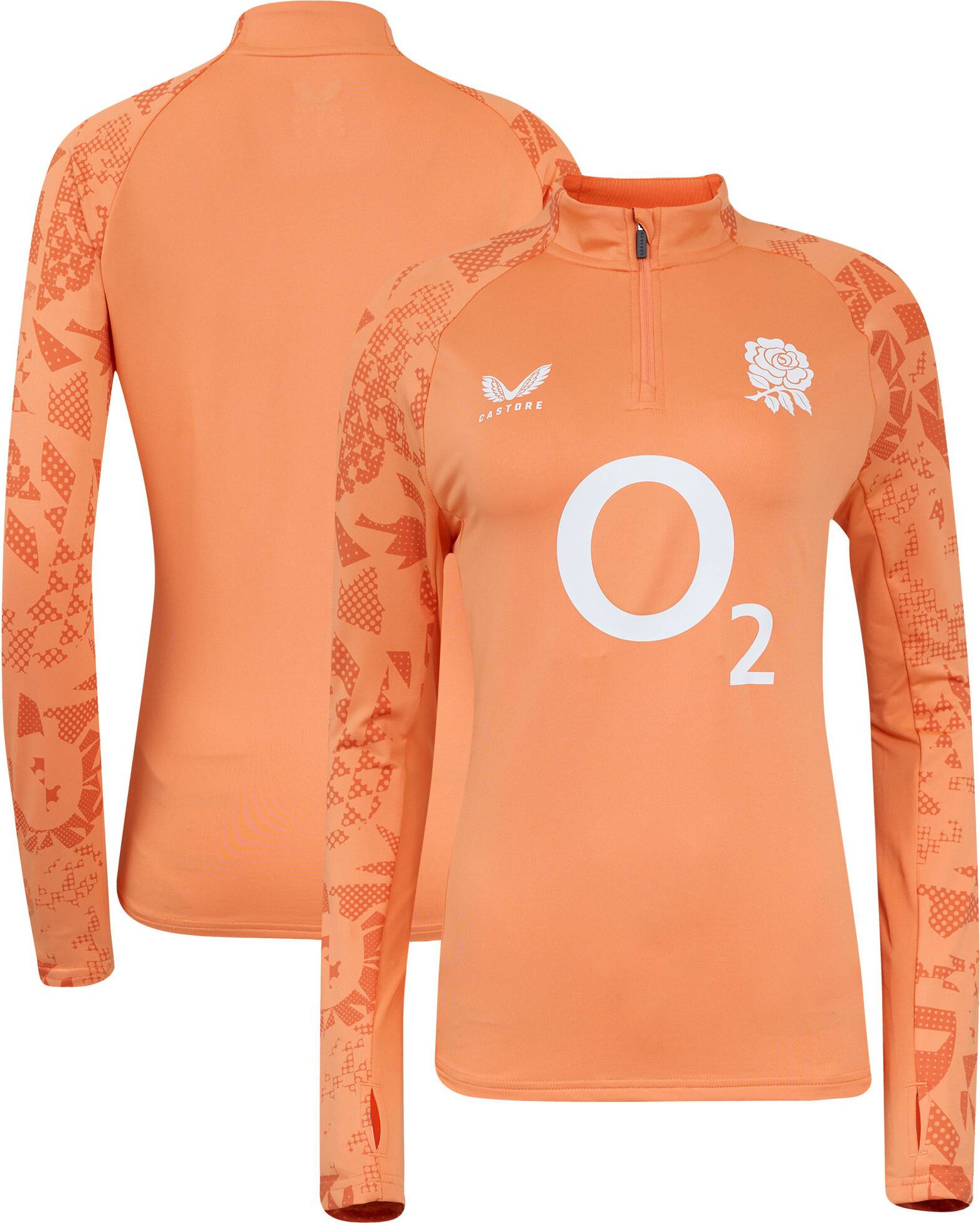 Castore England Rugby Red Roses Performance Midlayer Top - Melon