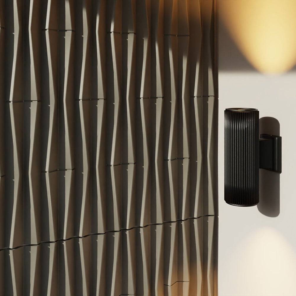 Taupe Ripple Geometric Pattern PU Wall Panel 2 Pack